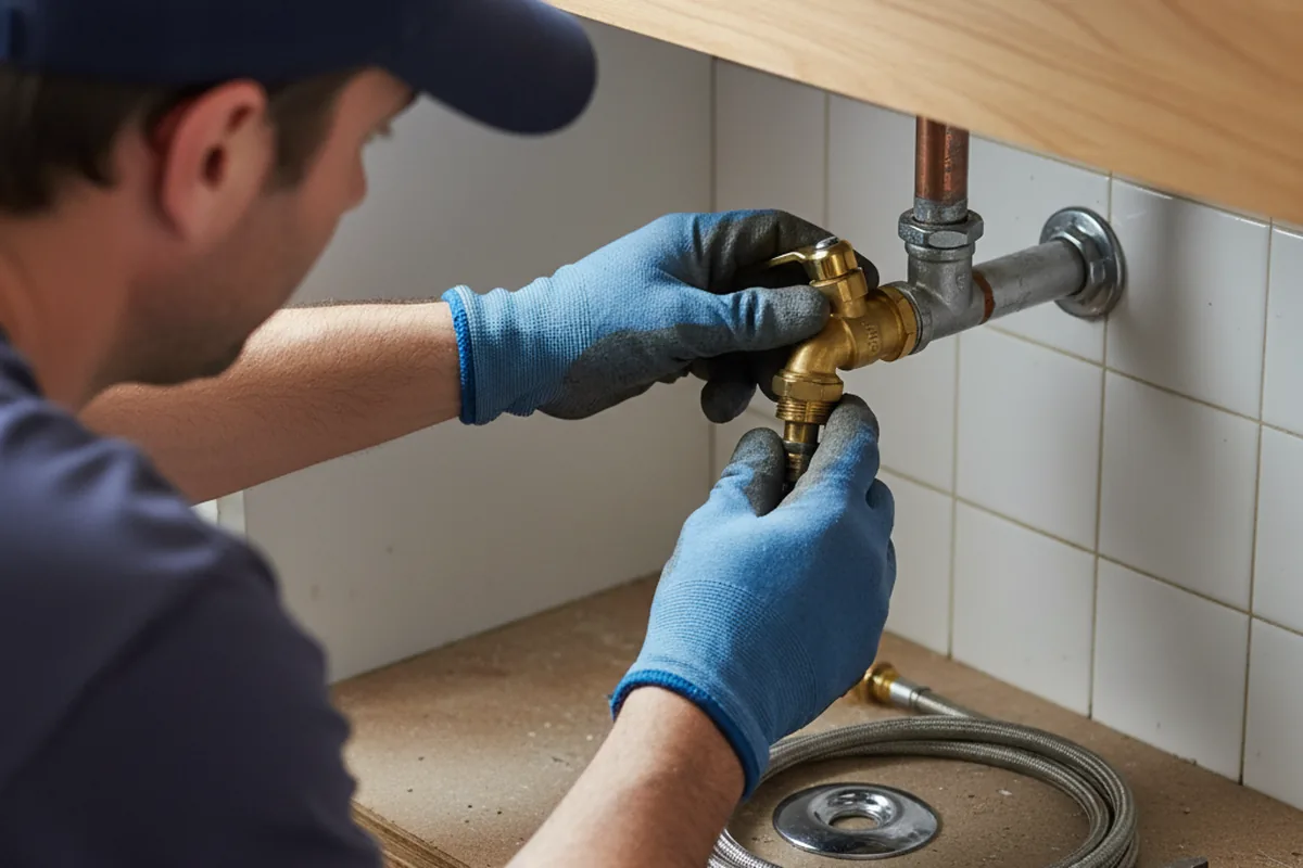 Shutoff valve and fitting work during Emergency Plumbing in Glenn